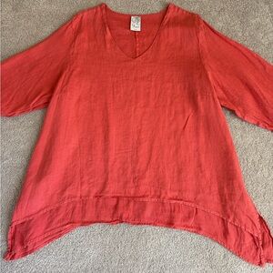 Linen flowy tunic size large